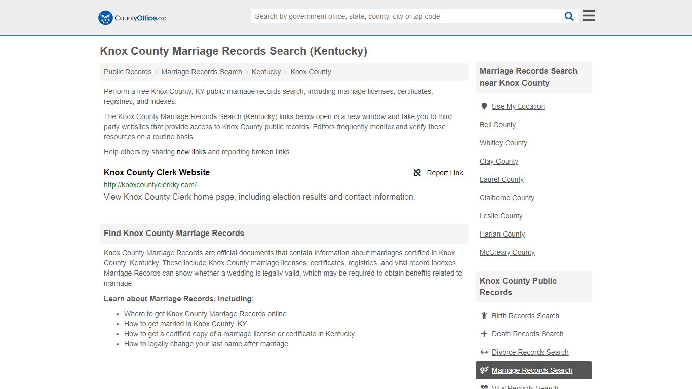 Marriage Records Search - Knox County, KY (Marriage ...